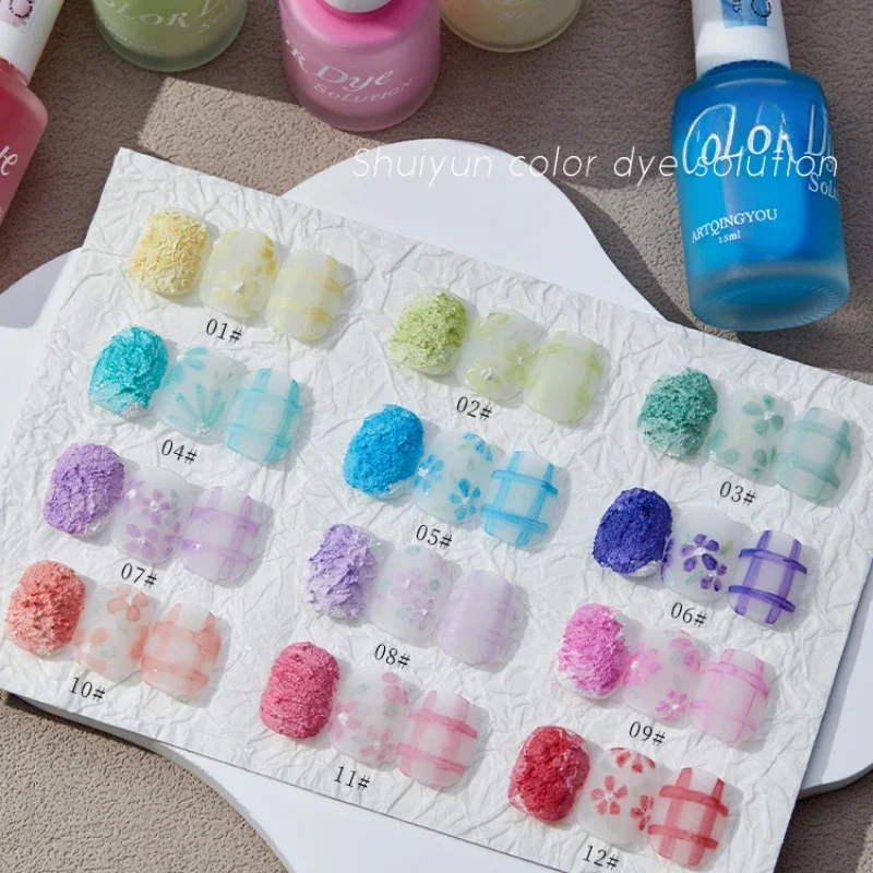 15ml Blooming Nail Gel Polish Marble Watercolor Ink DIY Flower Design Smudge Spreading UV LED Soak Off Manicure Painting Varnish
