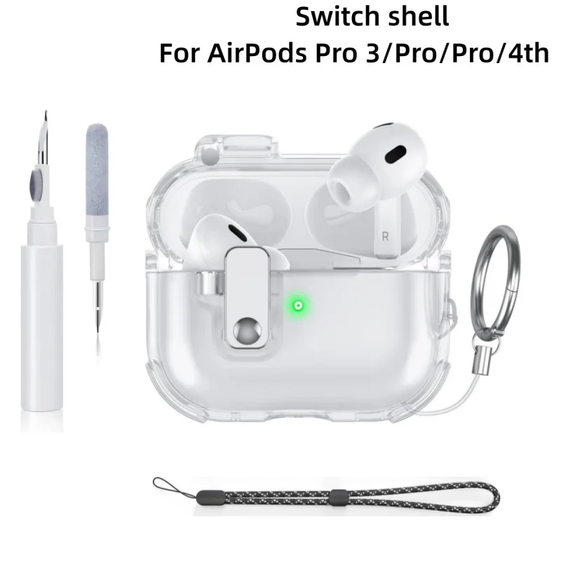 For AirPods 4 Pro Pro 2 Pro 3 Safety Lock Case AirPod 4th Gen Transparent Drop-Protection Cover For AirPods Pro 3 2025 Case Capa