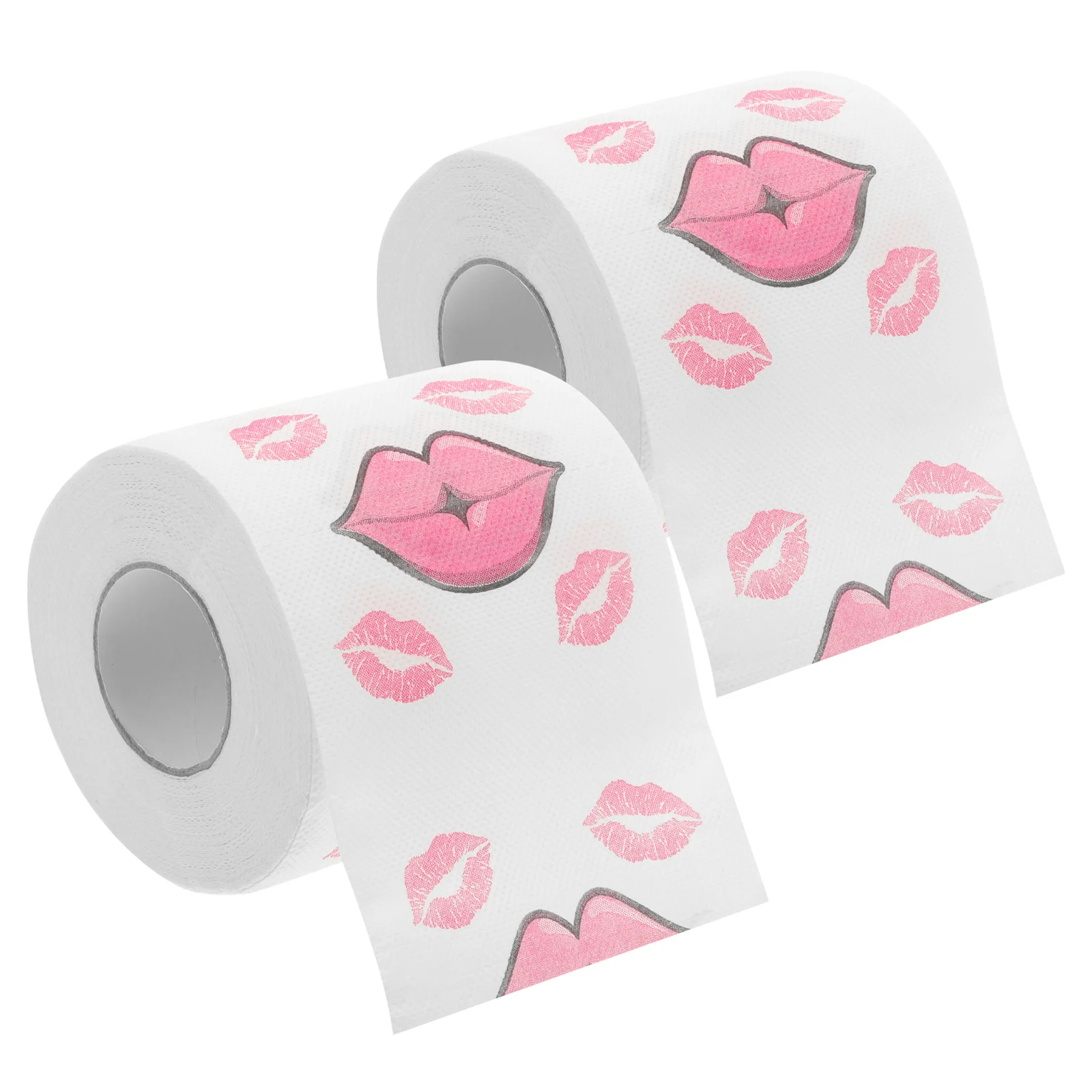 

2 Rolls Bulk Paper Towels Toilet Tissue Red Mouth Reel Dinner Bath Tissues Lip Patterns Creative Printed