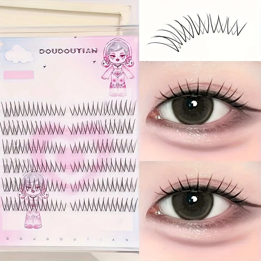 Doudoutian Premium Serie Koreanische U-förmige Natürliche Cluster-Wimpern Segmentiert Langanhaltend Tägliches Augen-Make-up