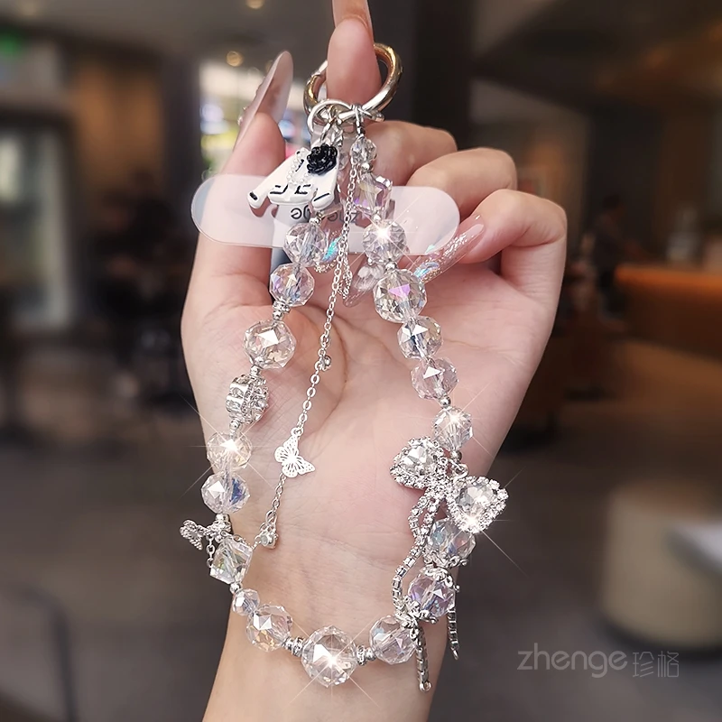 

Новый универсальный ремешок для телефона: цепочка-подвеска с бантом и бусинами, короткий, изысканный, премиум-класса, для активного отдыха, защита от падений