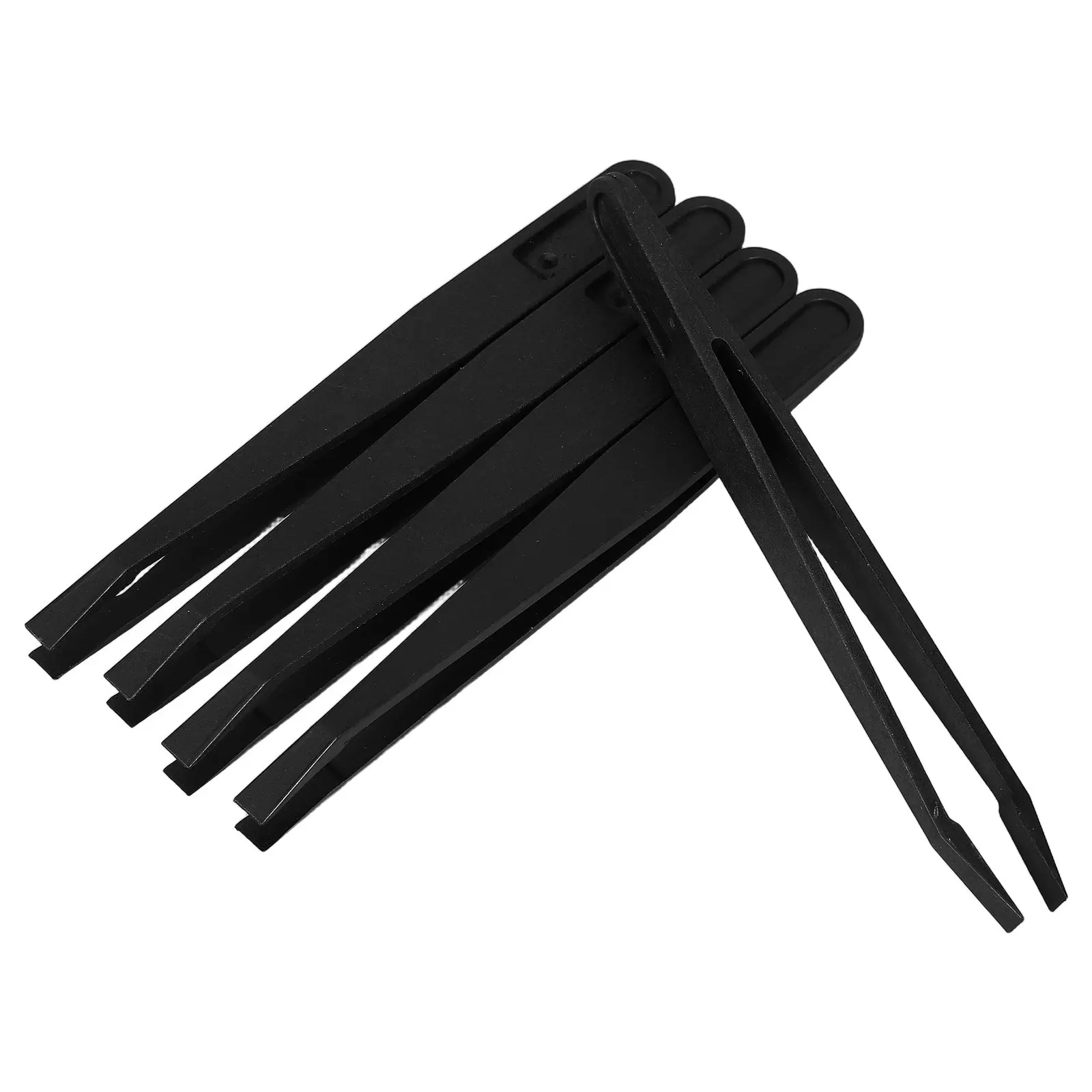 5Pcs Flat Tip Anti Static Tweezers Black Industrial Precision Electronics Repair DIY Craft Jewelry Making Static Free Tools