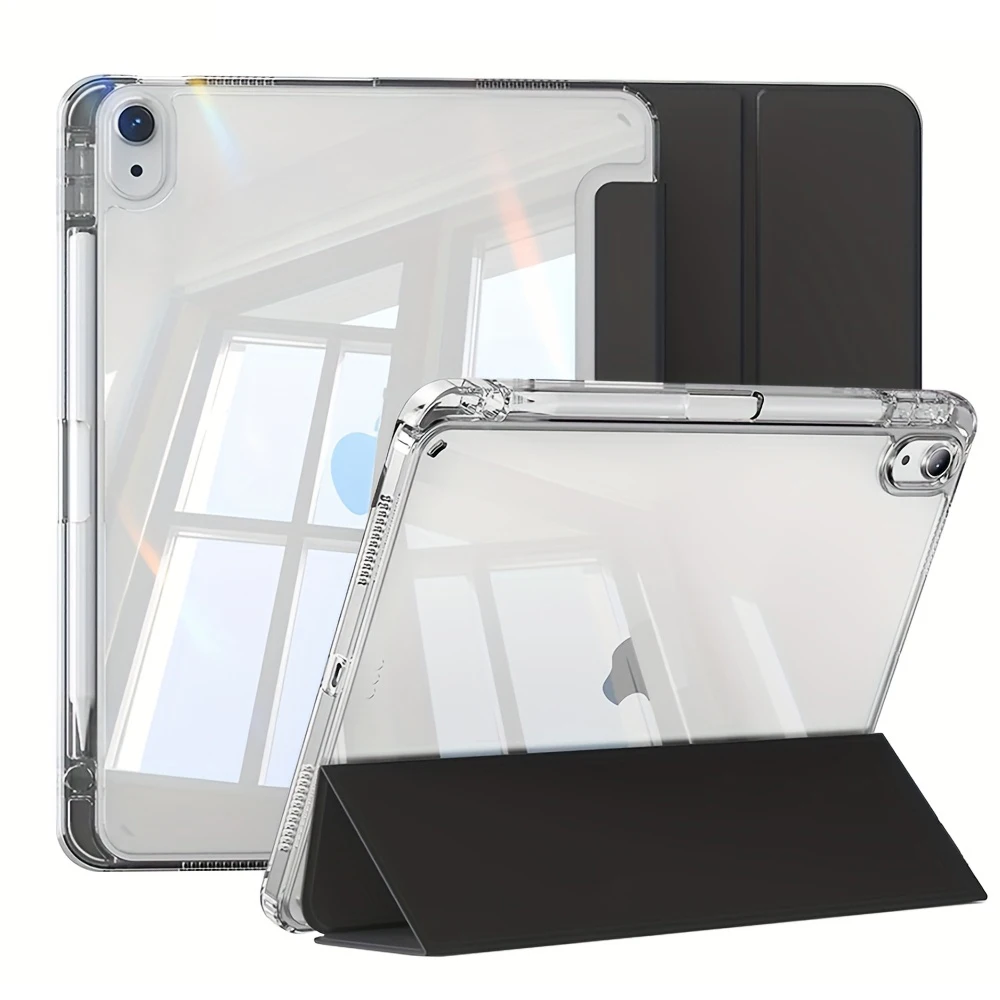 Hülle für iPad 5 6 7 8 9 10 11 Air 11 13 Zoll / Mini 6./7. Generation / Pro 11 12.9 (3./4./5./6. Generation) Kristallklar mit Stifthalter