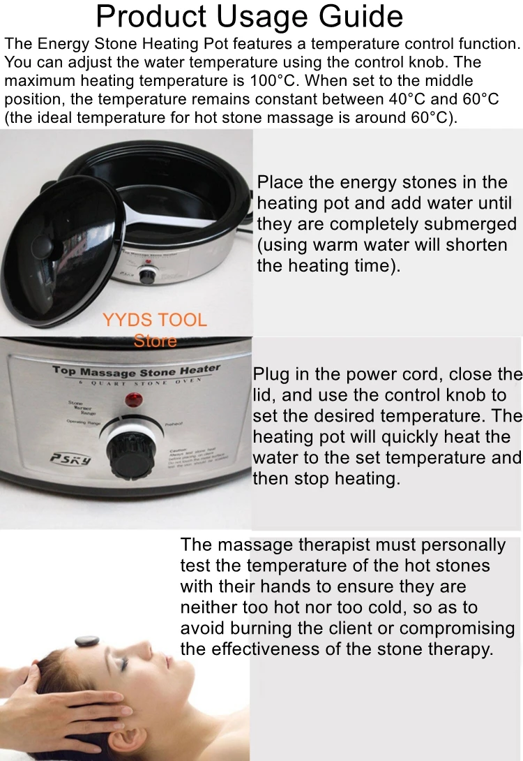 

SPA Energy Stone Heater, Wellness Volcanic Stone Massage Stone Heater, Hot Stone Machine for Beauty Salons