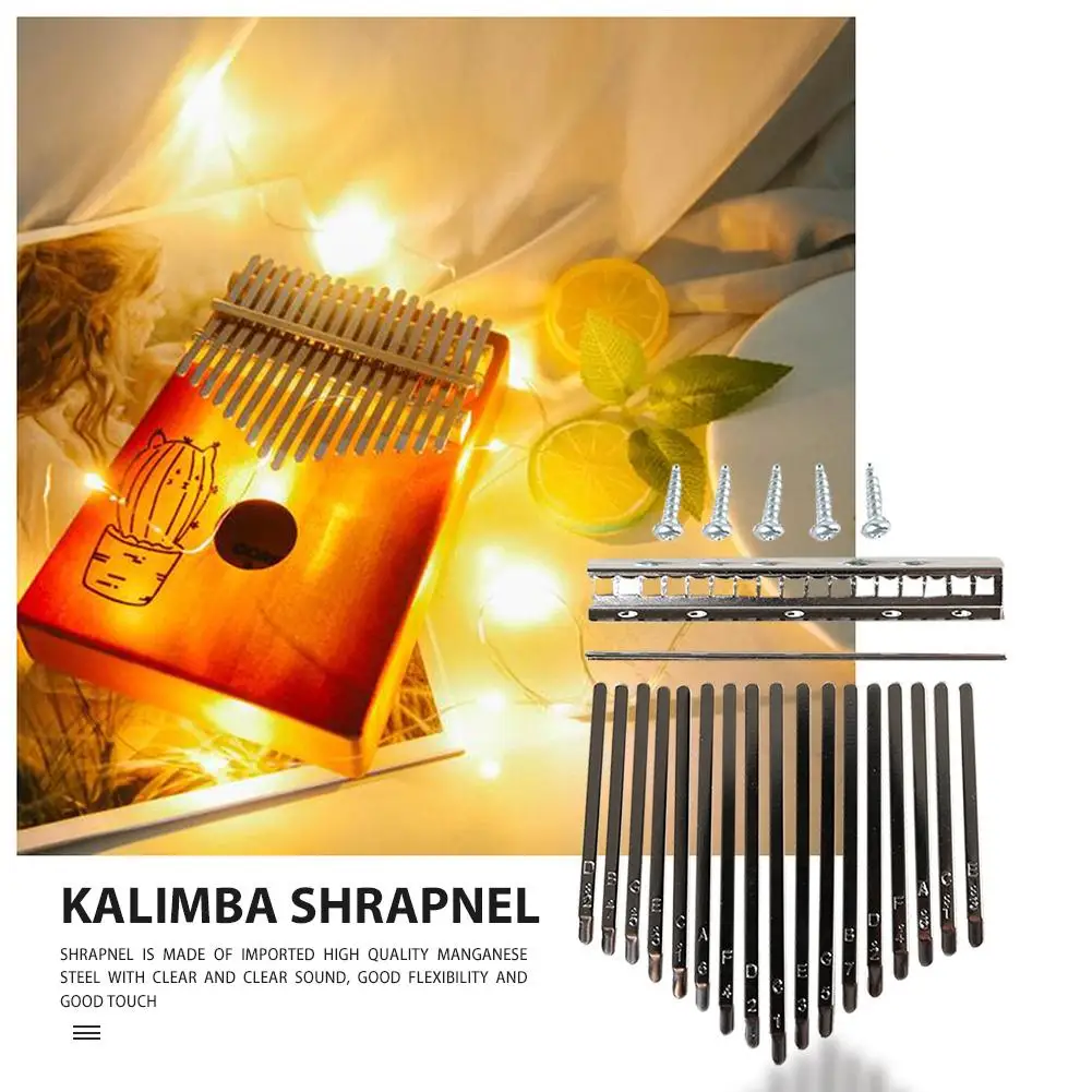 Kalimba Key Steel Thumb Piano 17 Keys w/ Screw for Kalimba DIY Replacement Parts