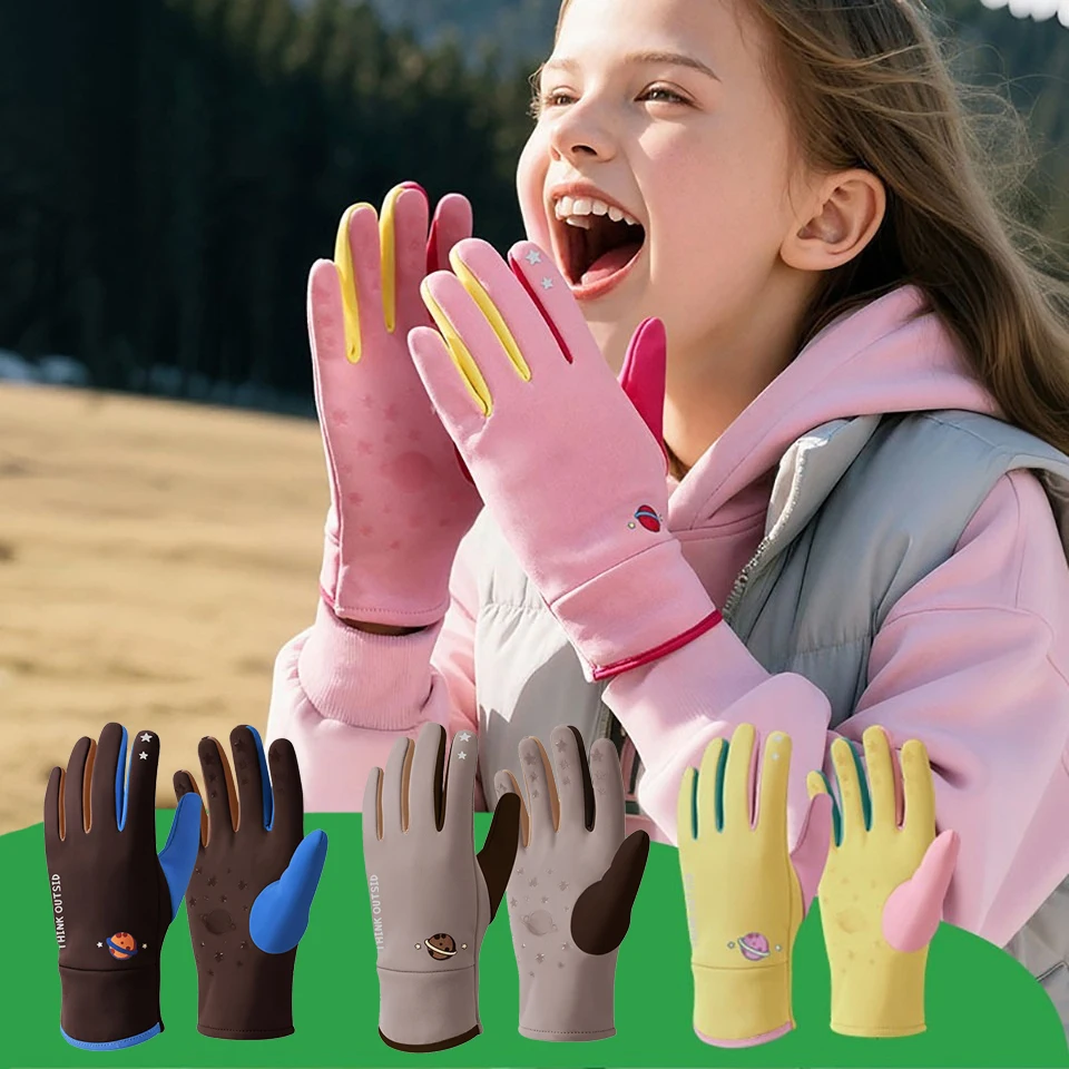 GTUBIKE Neue Kinder-Winter-Radsport-Laufhandschuhe für kaltes Wetter, warme Handschuhe zum Wandern, Radfahren, Handschuh für Kinder von 7–13 Jahren