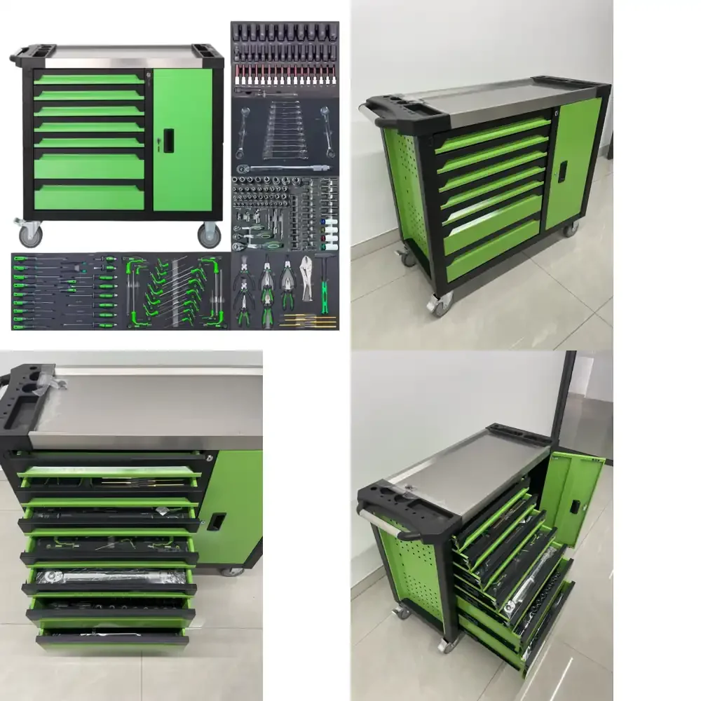 

JMST Mechanic 200 Pcs Tool Sets Box Garage Tool Chest Cabinet Metal Heavy Tool Trolley With Automotive Kit Sets
