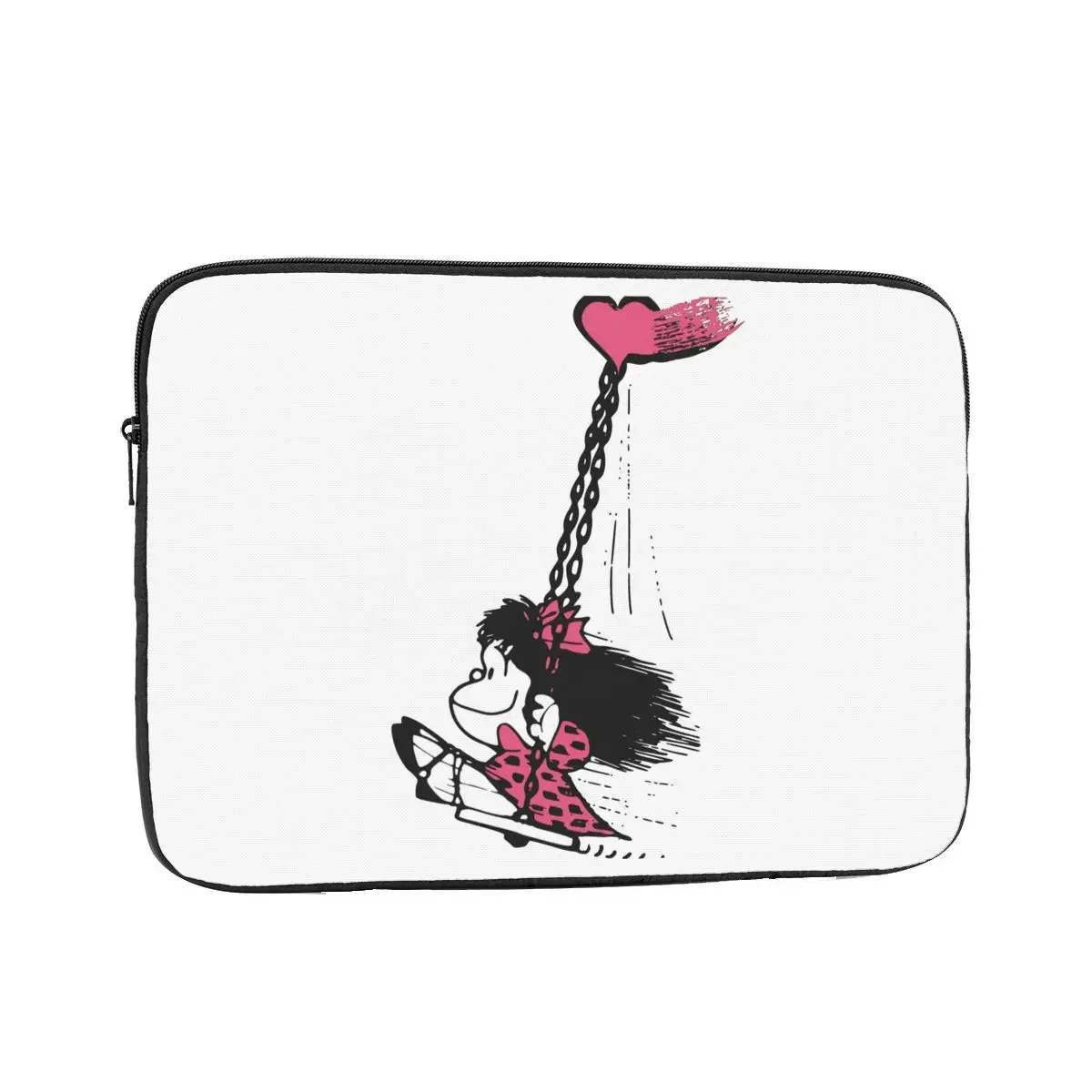 Love You Laptop Sleeve Case for Macbook Air Pro Mafalda Cartoon Notebook Sleeve Cover Bag Shockproof Case Bag for Men Women