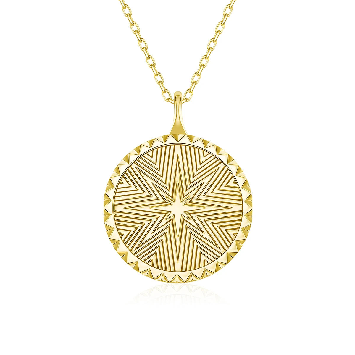 

Trendy 14K Gold Filled Medallion Pendant Necklace D VVS1 Moissanite/Garnet/Amethyst Gemstone Chain Party Jewelry Gift for Women