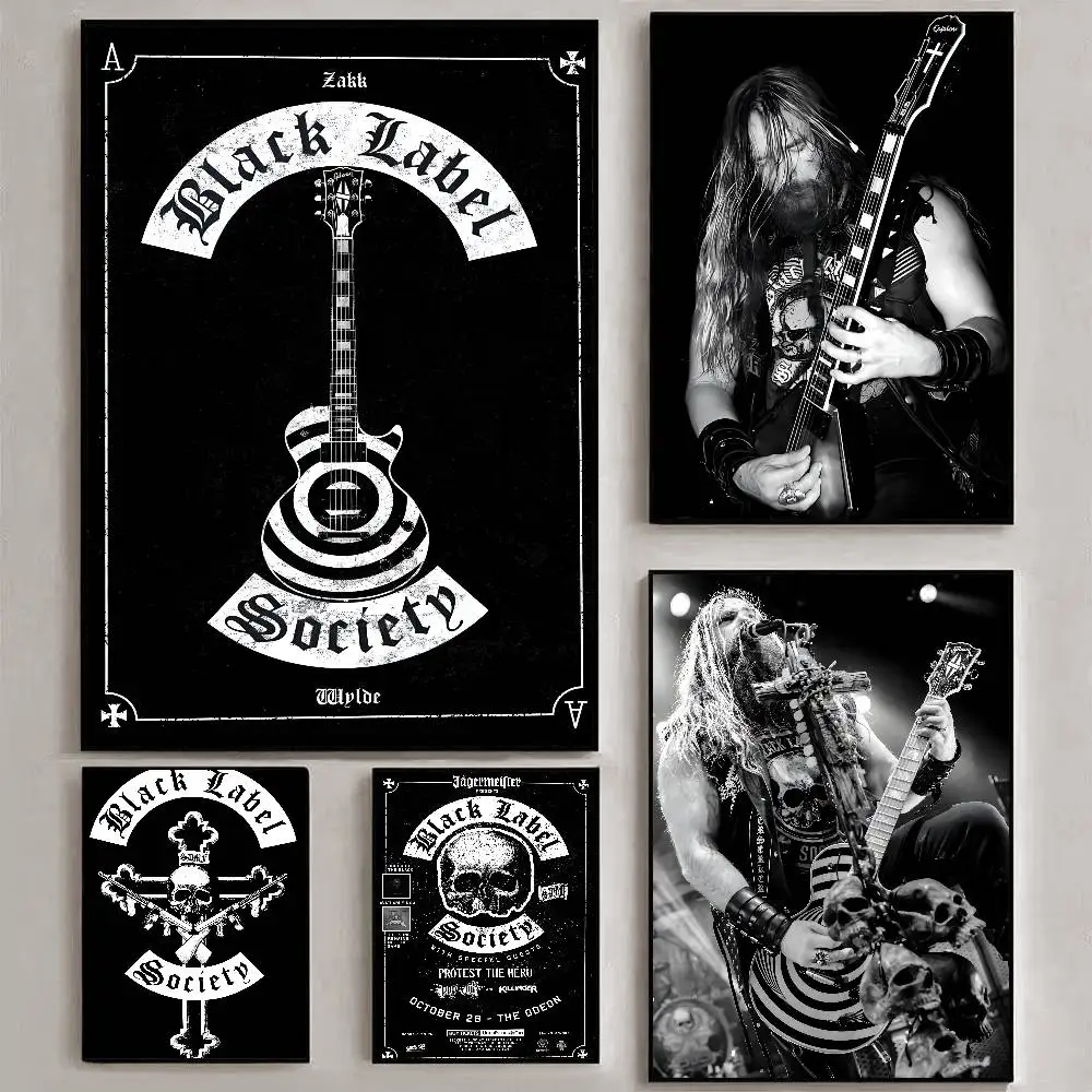 Society Vintage Black Label Band Poster Art HD Canvas Advanced Aesthetic Printing Paper Wall Art for Living Room Home Decor