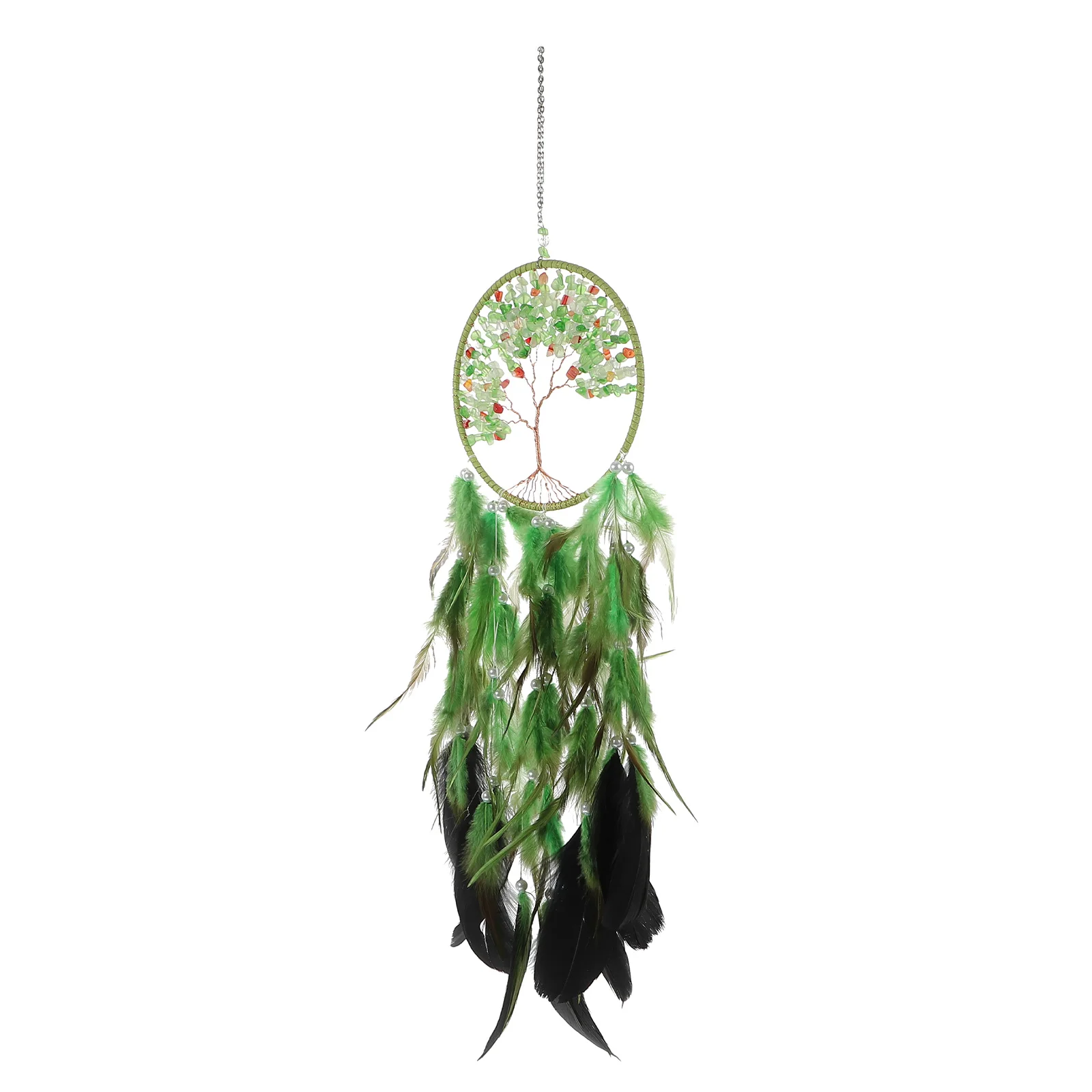 1Pcs Dreamcatcher Decorative Crystal Plume Dream Catcher Bohemian Style Hanging Ornament Bedroom Wall Decor Unique Dream Catcher