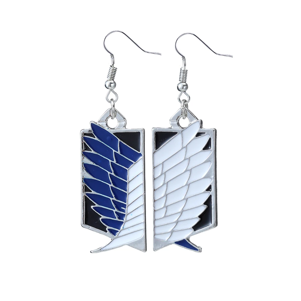 أنيمي هجوم المفاتيح تيتان أجنحة الحرية الكشافة الفيلق تأثيري المشجعين قلادة قلادة للنساء أقراط مجوهرات هدايا