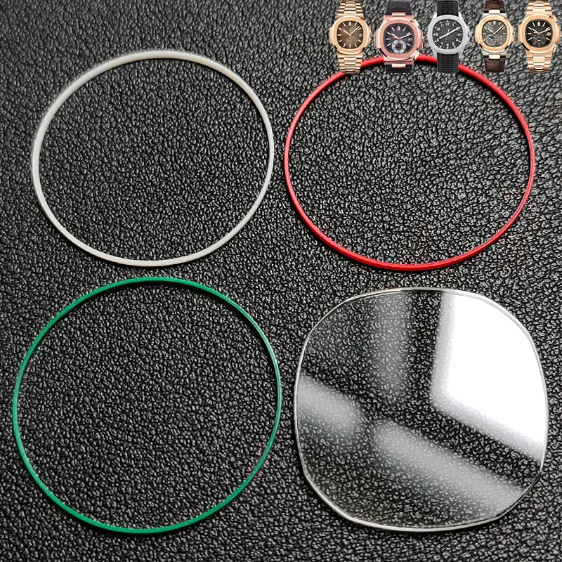 Sapphire Crystal For PP Patek Aquanaut Ellipse Ref.5980 5712 5726 5167 5060 27.7mm 29.2mm Red Gasket Watch Accessories Parts