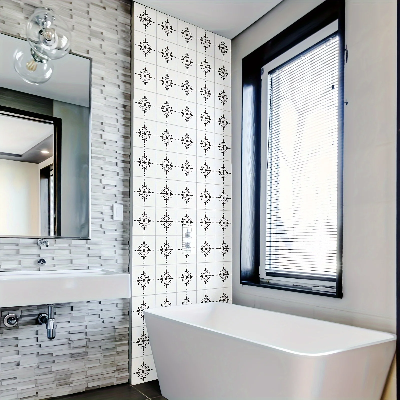 2-حزمة 8x8in قوالب رسم قابلة لإعادة الاستخدام لديكور المنزل جدار بلاط الأرضيات الأثاث DIY بها بنفسك الفن الحرفية Tutorials