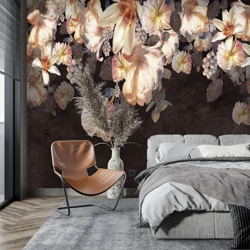 

Custom 3D Wallpaper American Retro Oil Painting Pastoral Flowers Photo Murals Living Room Bedroom Background Wall Home Decor