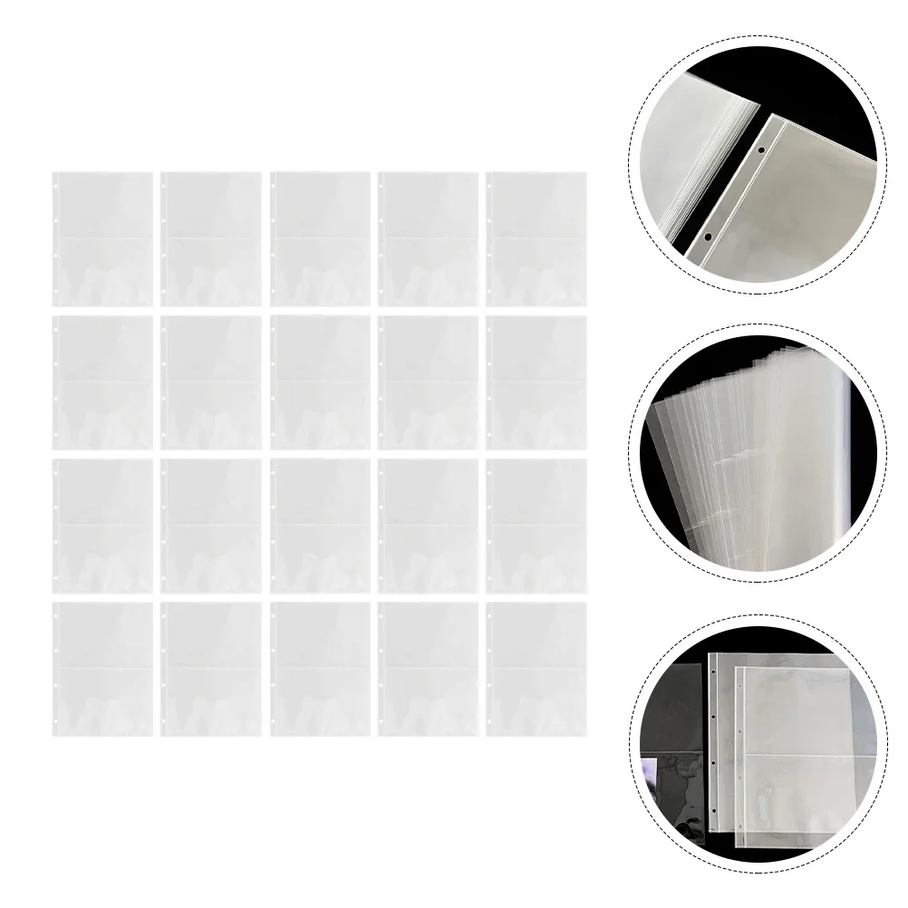 

20Pcs Photo Album Pages Transparent Plastic Picture Holders Waterproof Dustproof Refill Pages for Photos Postcards