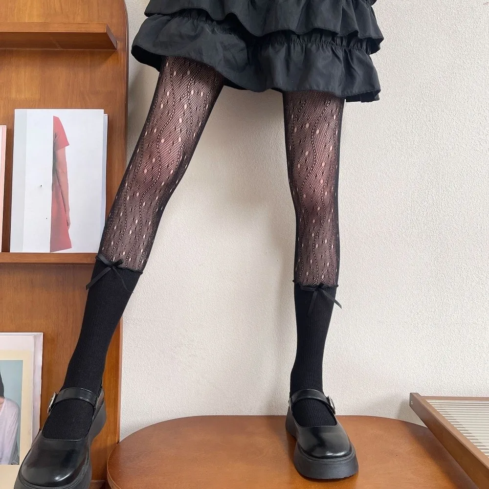 

Elastic False Two-piece Pantyhose Slimming Stringy Selvedge Heart Lace Stockings Breathable Leggings Fishnet Stockings Party