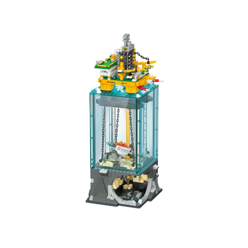 1064 stuks miniatuur offshore olieplatform bouwstenen, transparant display engineeringmodel, verzamelbare stenen set - afbeelding 2