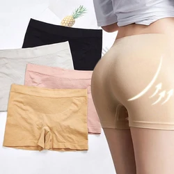 Women Boyshorts Pants Stretch Seamless Panties Ladies Summer Middle Waist Safety Boxer Solid Color Briefs Underwear Boy Shorts