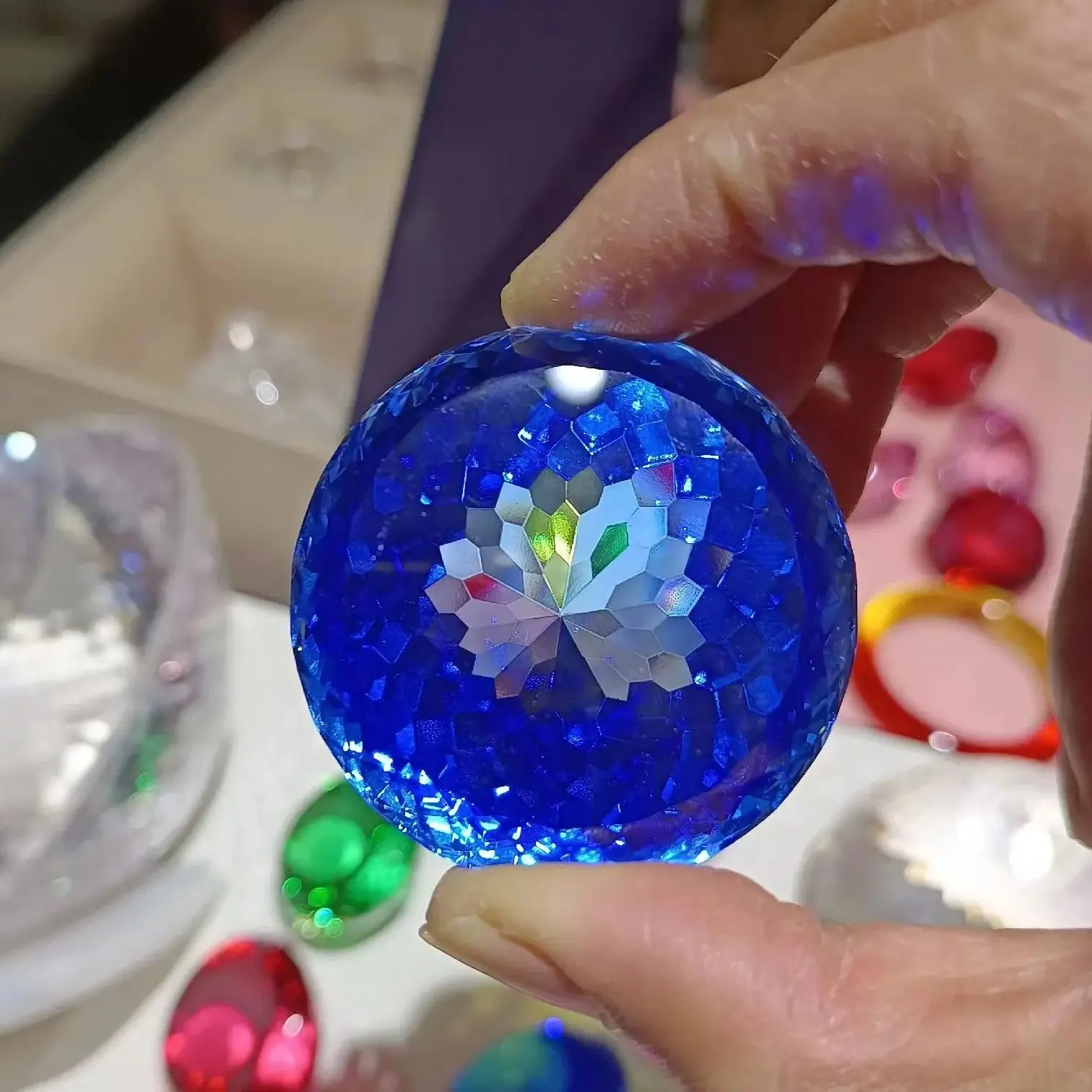 50mm 30mm diameter large gemstone blue green red purple yellow sapphire corundum gemstone home jewelry Home decoration 9 mohs