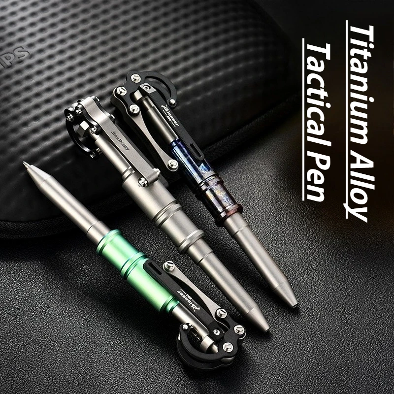 

2025 Titanium Alloy Tactical Pen Outdoor EDC Tool for Camping Hiking Survival Gear with Creative Horn Design Premium Gift