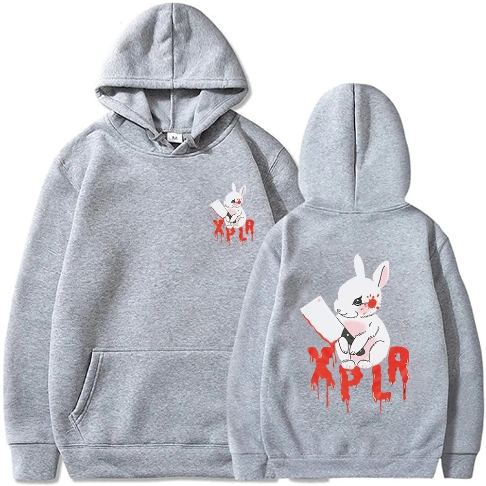 Sam Xplr Merch Colby Rabbit Pocket Drawstring Hoodie Unisex Casual Printed Fleece Long Sleeved Hoodie