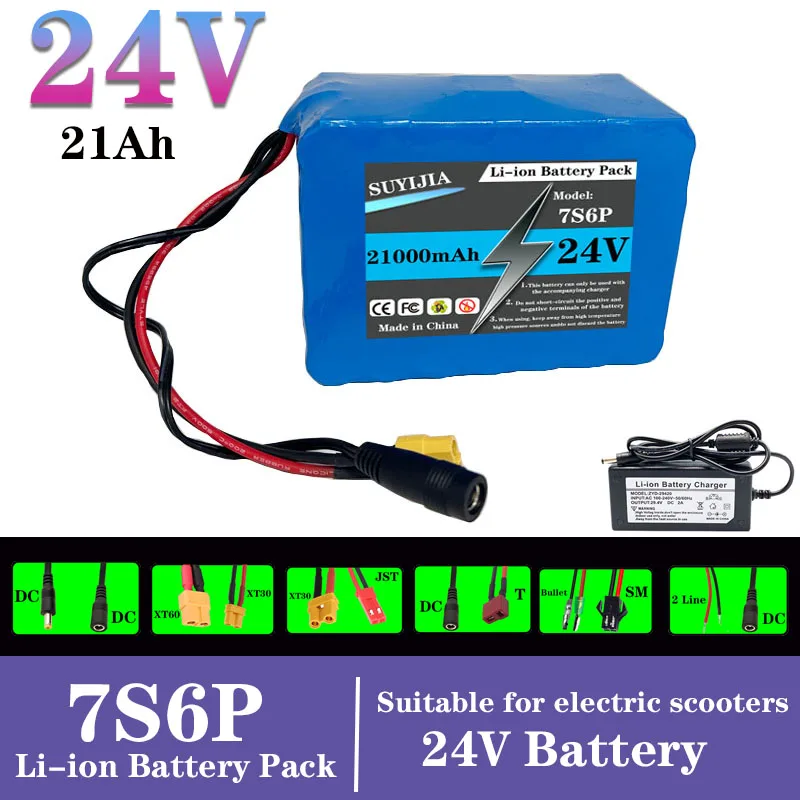 Pour 24V Avec BMS Balance Car 7S6P24V 21Ah Li-ion Batterie Rechargeable