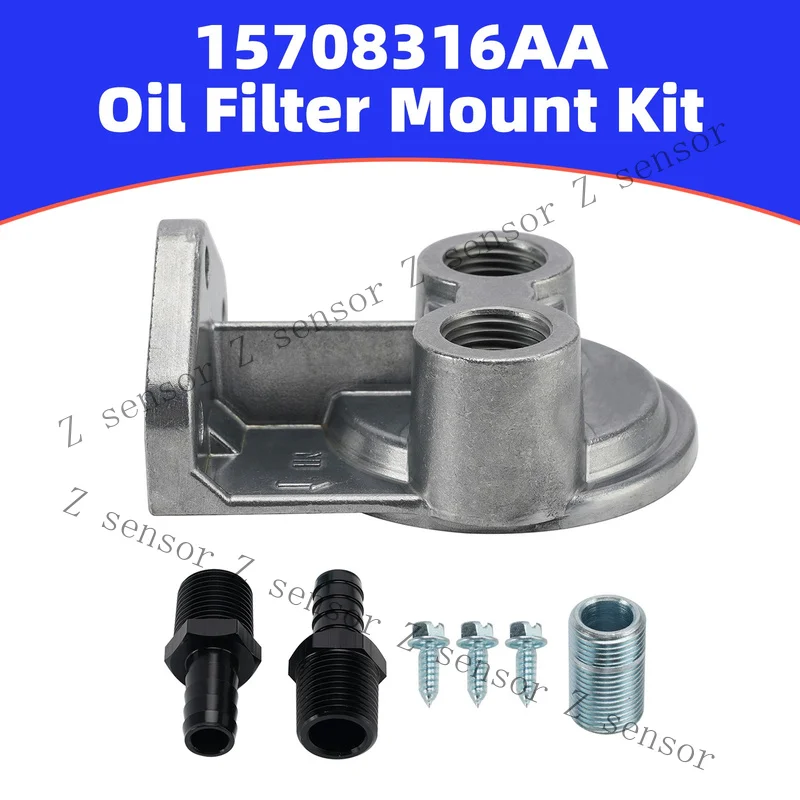 Z+ 15708 Oil Filter Mount Kit 1/2 in NPT Female Ports 3/4-16 in Center Thread F8