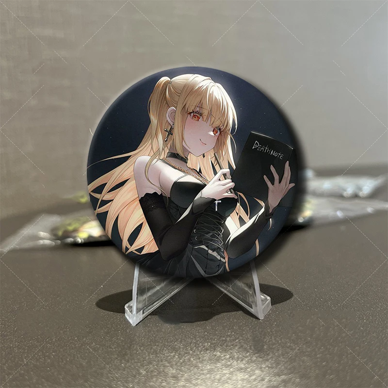 58mm Anime Character Misa Amane Soft Button Pin Anime Role Misa Amane Brooch Creative Badge for Backpack Clothes Decoration Gift