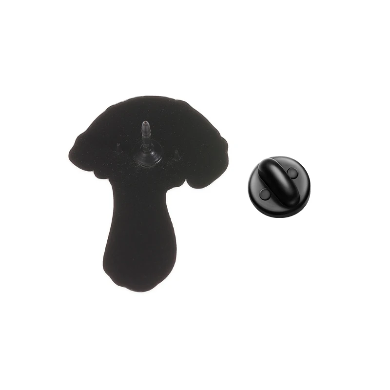 Gotischer Totenkopf Pilz Punk Emaille-Abzeichen Dunkle Nischenästhetik Pin Rot Schwarz Sporen Knochen Metallbrosche Revers-Accessoire Geschenk – Detail 9