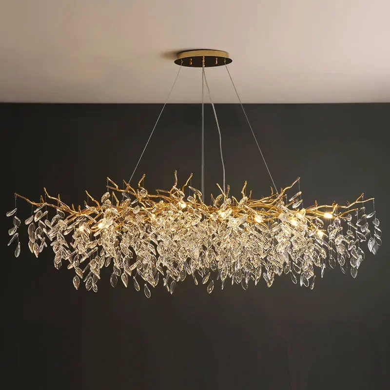 Luxury Modern Ceiling Chandelier Interior Decoration Villa Dining Living Room Crystal Pendant Lamp Home LED Lighting Fixtures