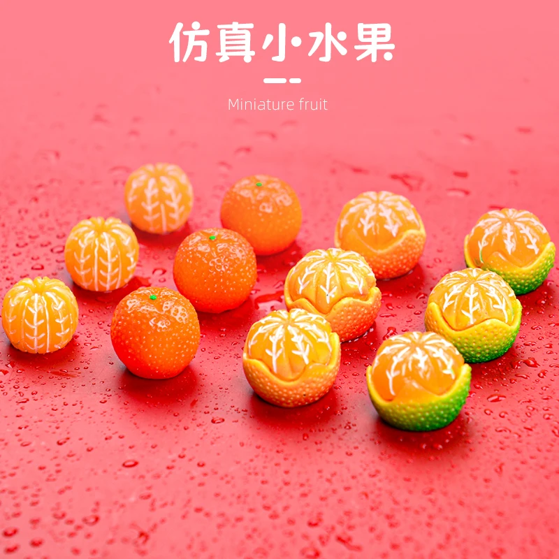 Artificial Fruits Mini Simulate Small Resin Fruit Orange Grapes Children's Toy Indoor Photography Photo Props Model Decora