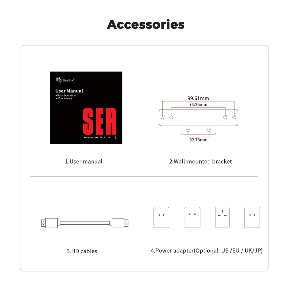 Beelink SER5 Max Win 11 Mini PC AMD Ryzen7 6800U/7735HS R3 3200U R5 5500U DDR4 RAM 16G NVME 500G Wifi6 4K Type-C Gamer Computer