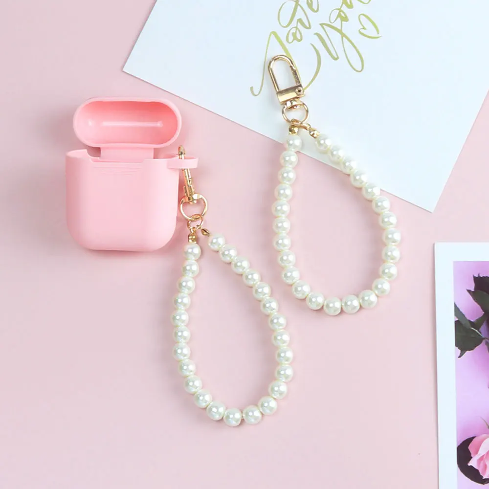 

Retro Keychain Pearl Small Gift For Airpods Pro 1 2 Earphone Case Chain Ornaments Keyring Round Pendant