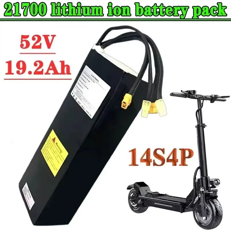 

For Dual Drive Scooters battery 52V 19.2Ah 14S4P Lithium-ion Battery Pack 21700 19200mAh Dual Port Fast Charging