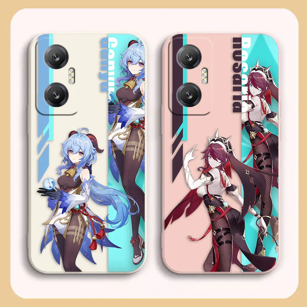 Phone Case For Infinix HOT 10 10S 11 11S 12 ZERO 20 30 X CAMON 16 PRO 5G Silicone Case Funda Shell Capa Anime Girl Ganyu Rosaria