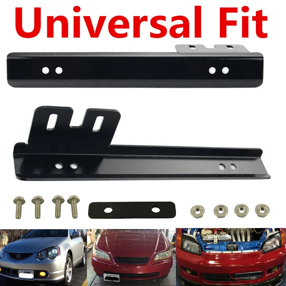 License Plate Frame JD M Aluminum Relocator Car Front License Plate Mounting Relocate Bracket Holder Fit For Honda Civic