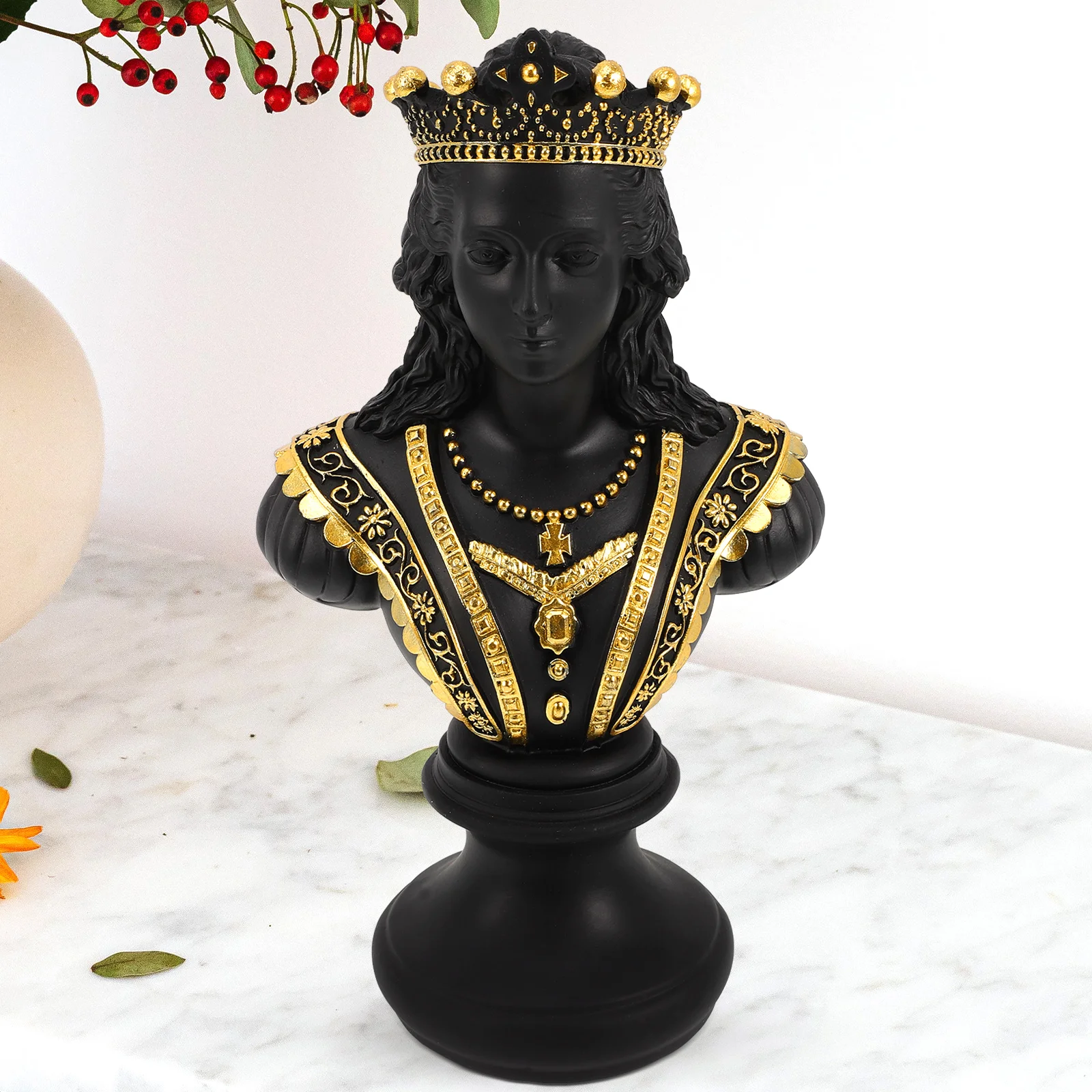 

Bust Ornament Bookshelf Chess Decor Decorations Ornaments Decorative Sculpture Office Status Synthetic Resin for Home