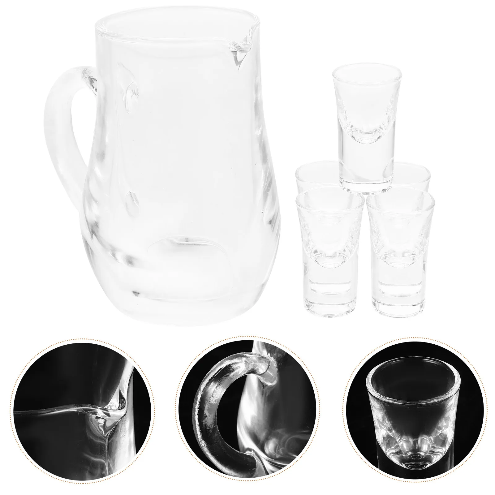 

1Set Bullet Glass Cup Set Red Wine Decanter with Smooth Edges Portable Wine Pitcher for Home Bar Kitchen Decor Reusable Liquor