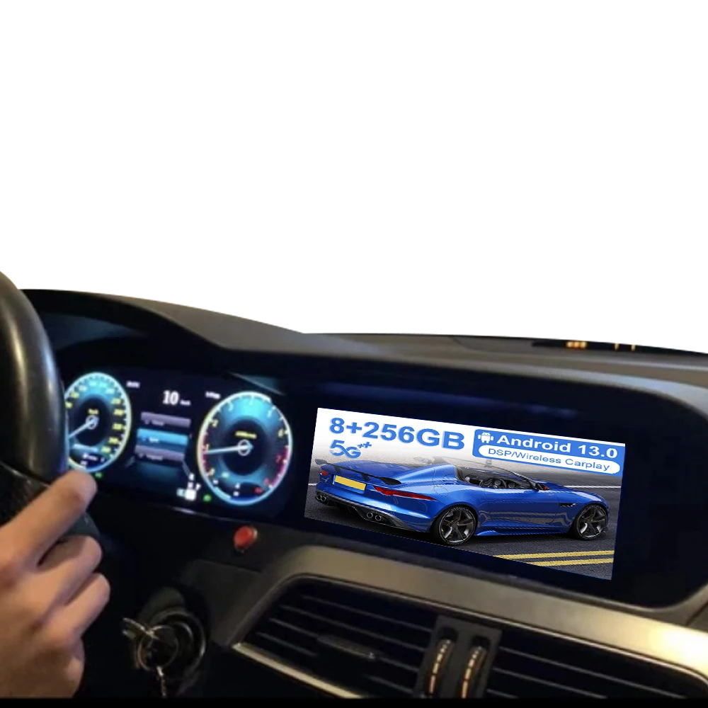 8,8-Zoll-Android-13.0-Autoradio mit 12,3-Zoll-Digitaltacho FÜR Mercedes-Benz C GLC W204 W205 2008-2014 Autoradio GPS-Navigation