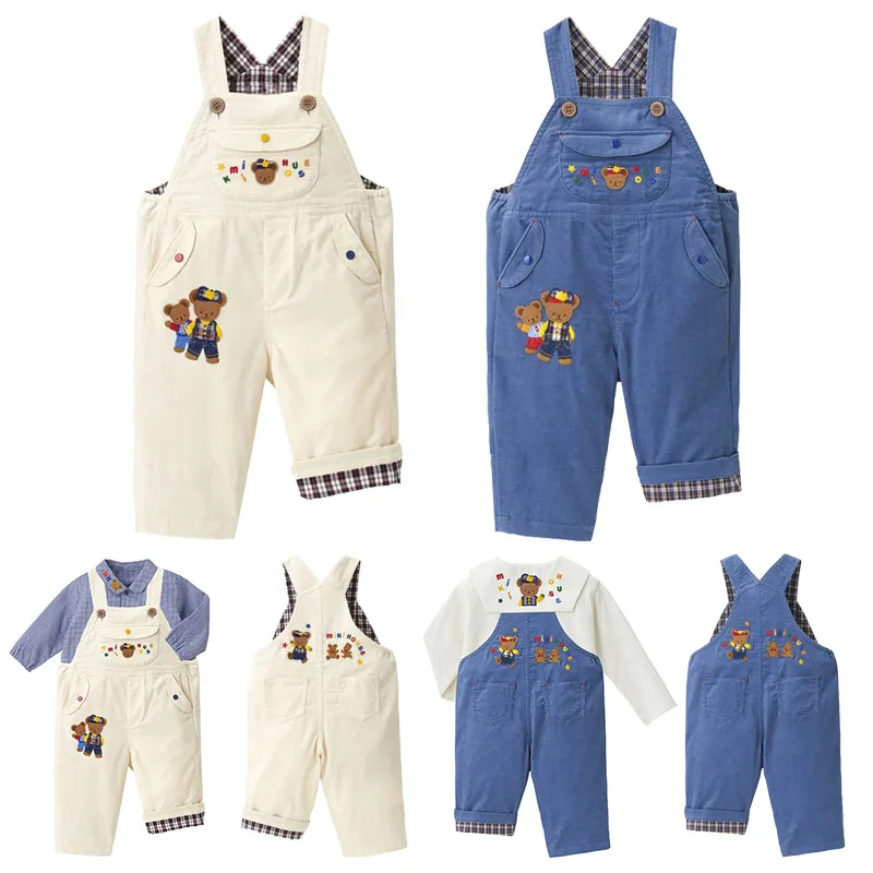 Boys Overalls Girls Pant Cartoon Bear Corduroy Pants Autumn Kids Clothes Baby Boy Clothes Children\'s Overall  Baby Jumpsuit