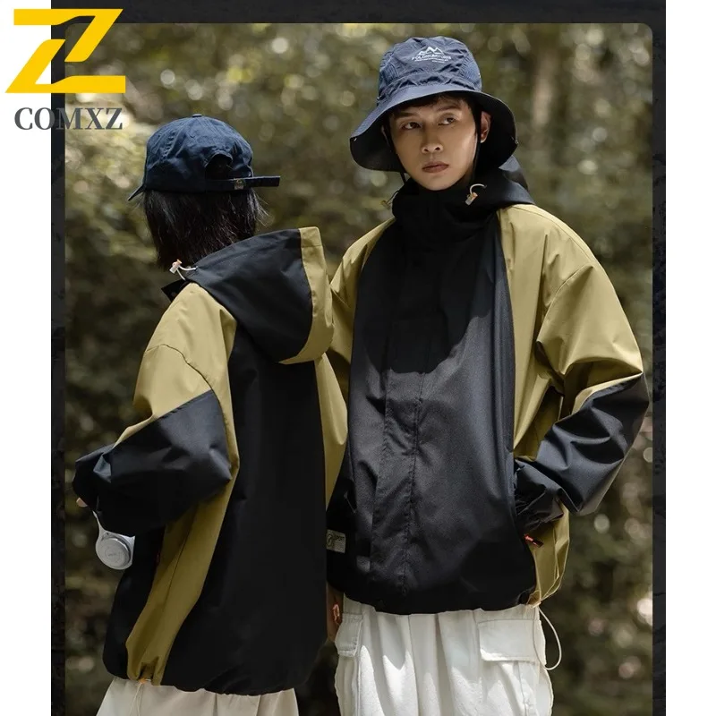 

Trendy Men's Jacket 2025 Workwear Style Windproof Outdoor Hooded Coat Travel Hiking Camping Durable Casual Autumn Outerwear