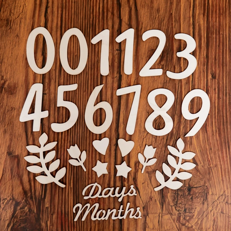 

0-12 Baby Milestone Cards Wooden Photography Milestones Memorial Monthly Commemorativenir Photo Accessories For Newborn Baby