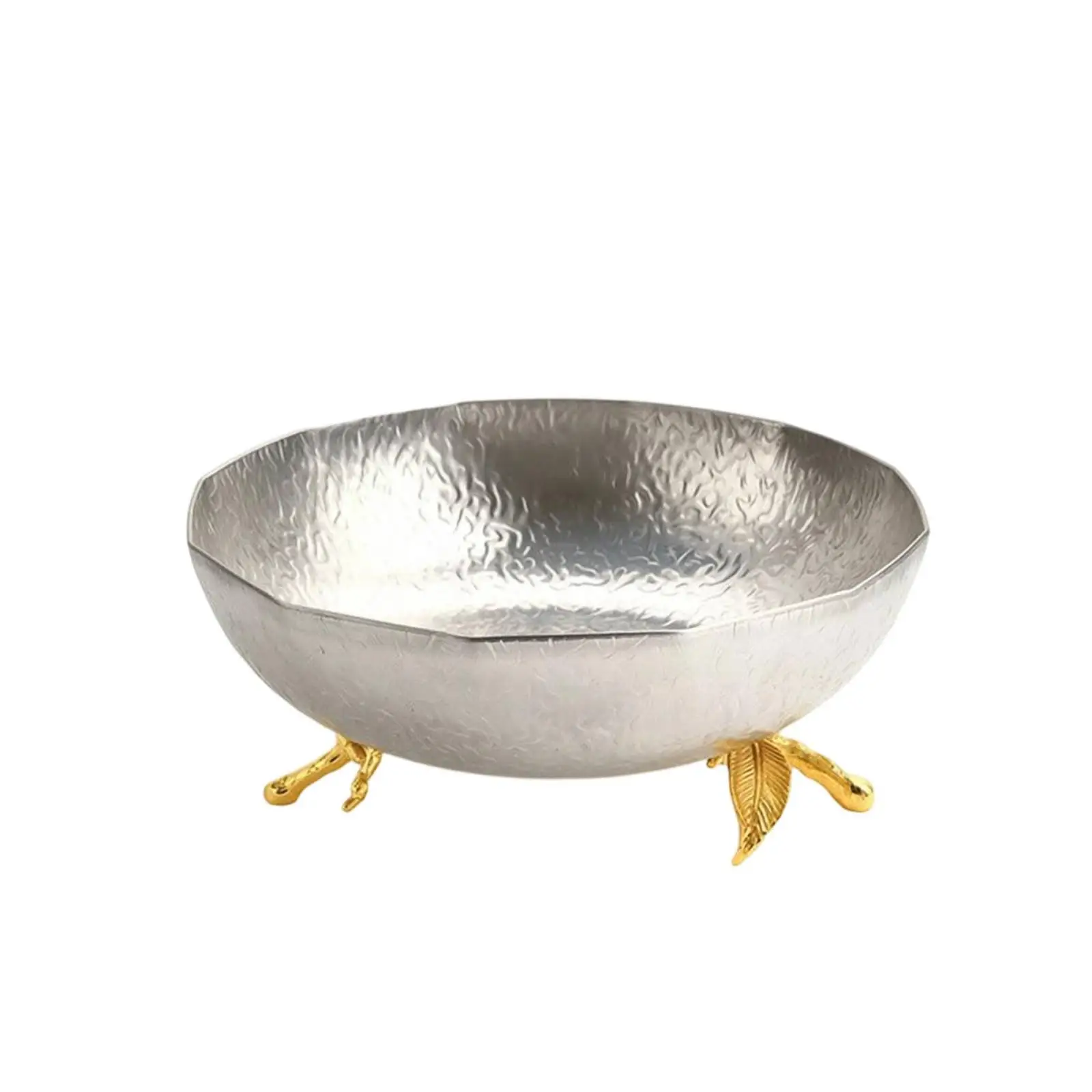 Decorative Metal Bowl with Stand Elegant for Entryway Console, Living Room Decor