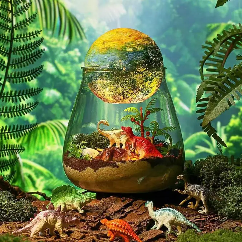 ライトアップテラリウムキットティーン用イルミネーション恐竜テラリウム装飾学校動物生息地ガラス容器