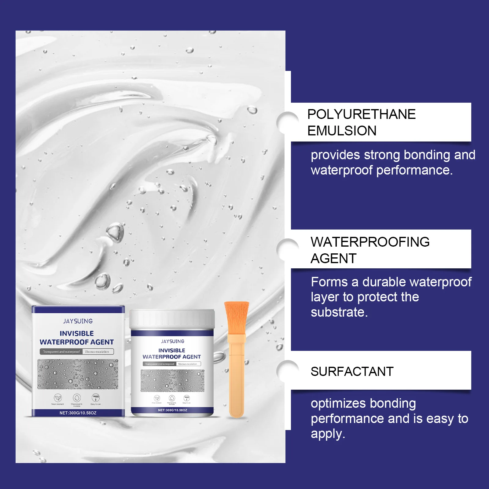 Polyurethane Transparent Waterproof Sealant for Tile Wall Crack Penetrating Sealant Leak Proof Flexible Coating Home Protection