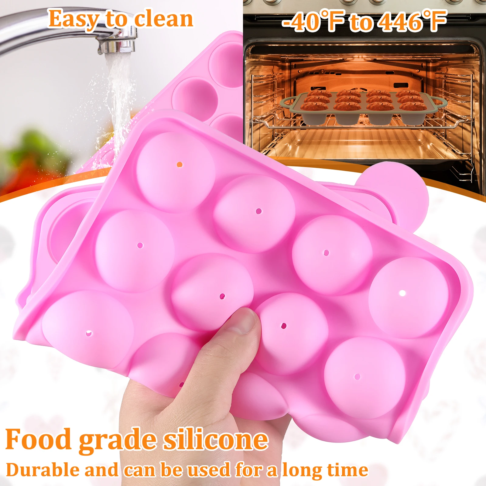 304Pcs Cake Pop Kit 20Hole Food Grade Silicone Lollipop Mold for Kids Homemade Cake Candy Chocolate Decoration Mold Dessert Tool