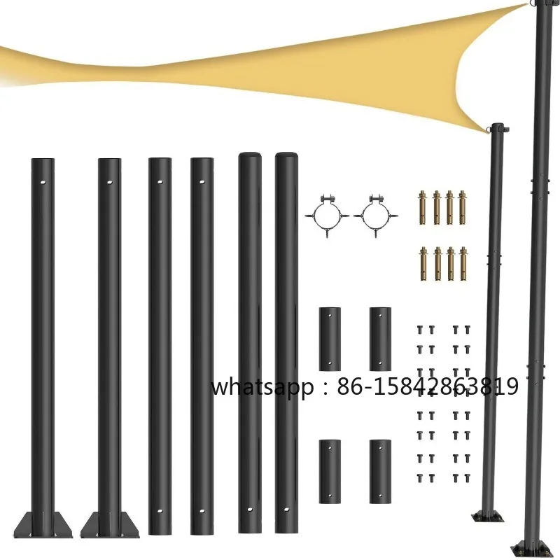Sunshade Sail Pole, 2 Packs of Heavy-duty Sunshade Sail Pole, Outdoor Sunshade Sail Pole, Support Outdoor String Lights