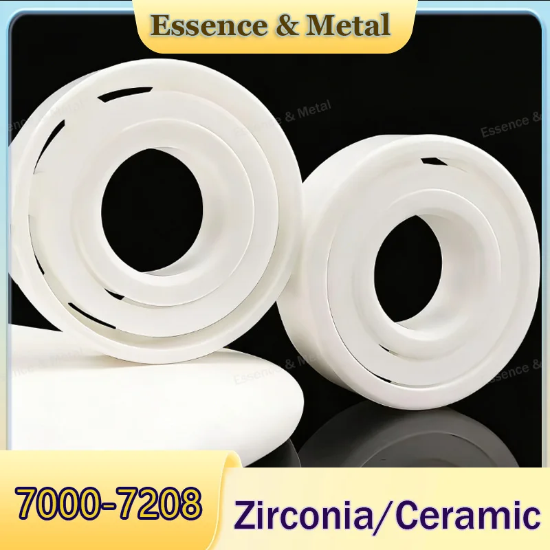 1Pcs Zirconia Ceramic Angular Contact Ball Bearing 7000-7208 Zirconia Ceramic Bearing ID10-40mm Corrosion Resistant Antimagnetic