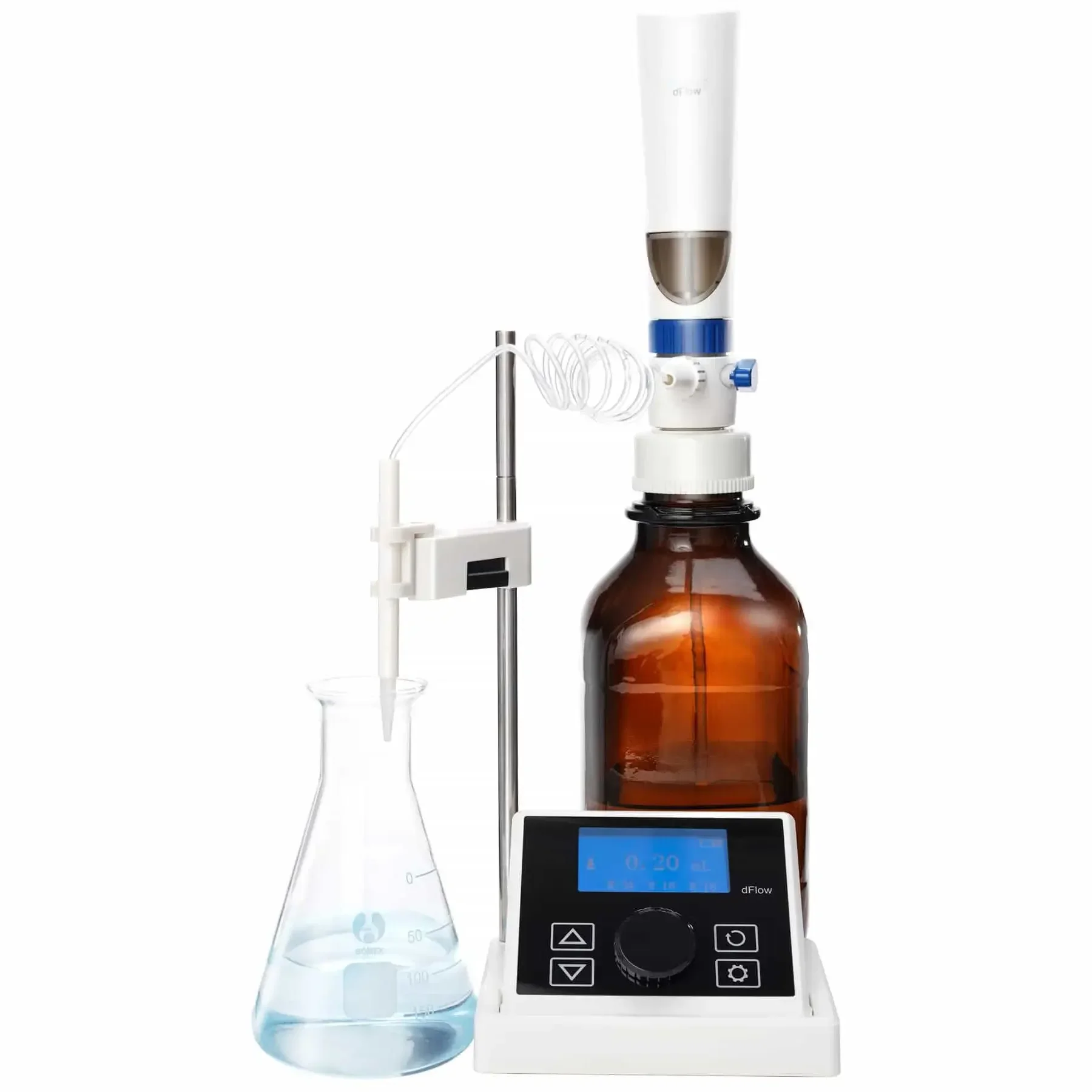 Biostecom Laboratory Liquid Handling Digital Bottle Top Dispenser dFlow / Electronic Digital Burette Titrator dTrite